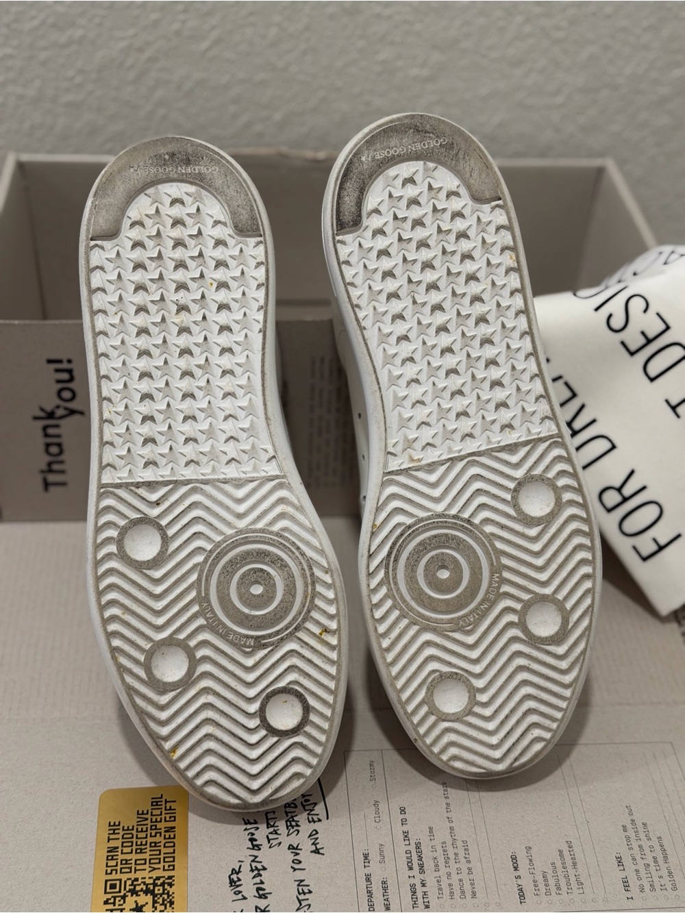 Golden Goose White Sneakers with Black Glitter Heel - Picture 5 of 8